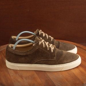 Nisolo Everyday Suede Lace Up Casual Sneaker Shoes Vibram Mens SZ 10 Dark Green